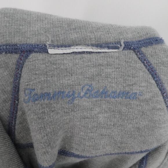 Tommy Bahama Sweater Mens XXL Blue Gray 1/4 Zip Reversable Casual Preppy GOlf - Picture 3 of 12